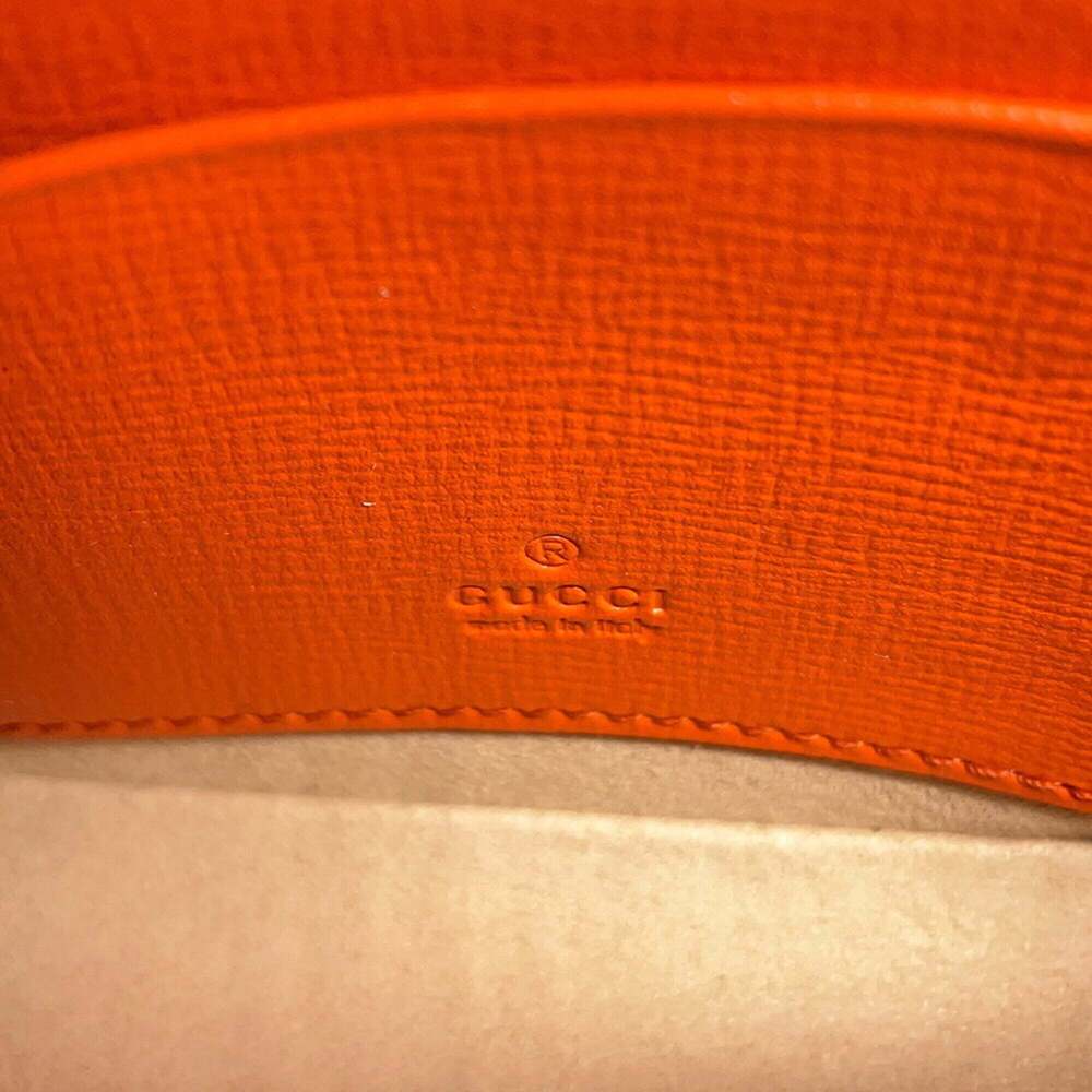GUCCI Orange Leather Horsebit Shoulder Bag - Picture 14 of 15